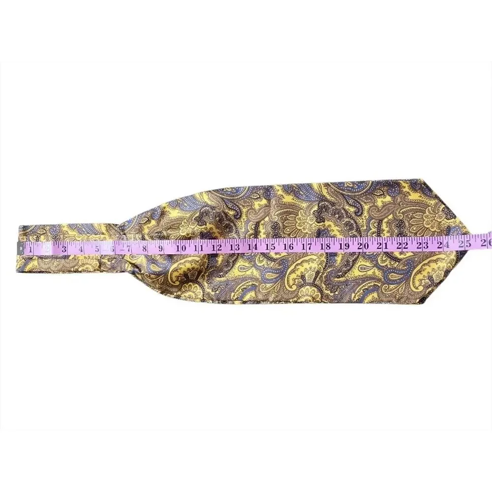 VTG Sole e Mare 100% Silk Ascot Tie Made In Italy Paisley Cravat Formal